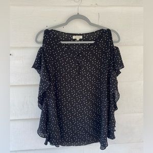 Max Studio - Black and White Polka Dotted Blouse (L)